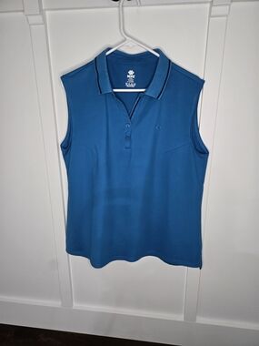 Mofiz Women's Sleeveless Polo - Teal Blue